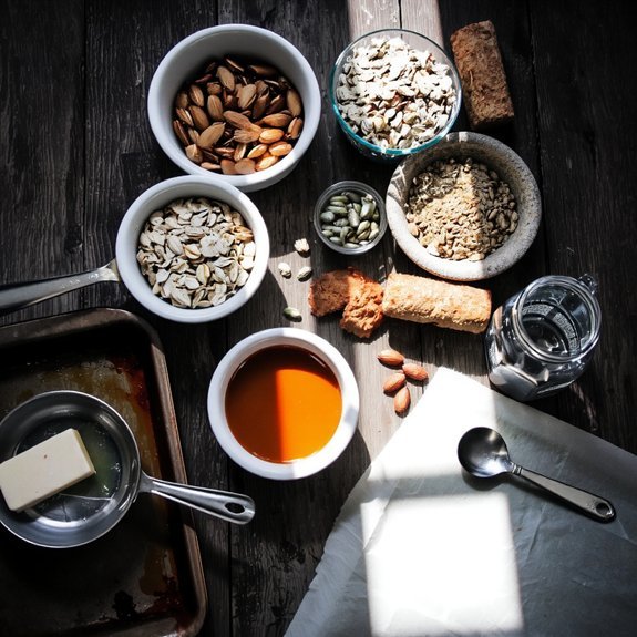 assemble wholesome granola ingredients