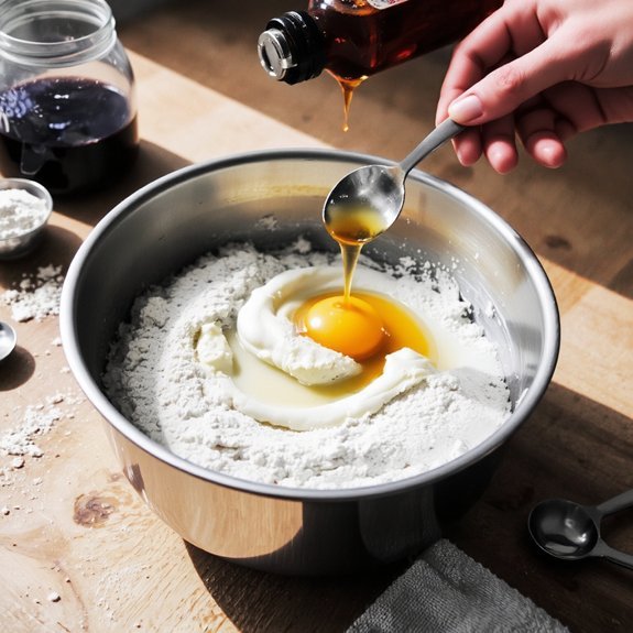 beat eggs and vanilla thoroughly