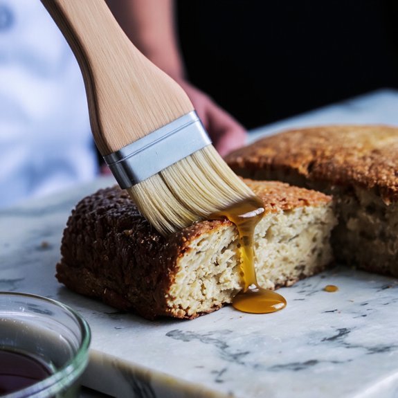 brush cake with syrup