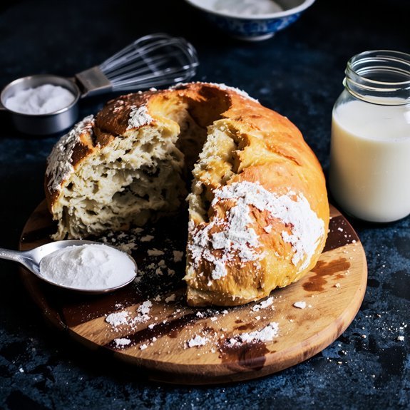 buttermilk reacts producing co2