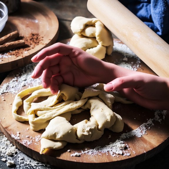 combine knead develop gluten