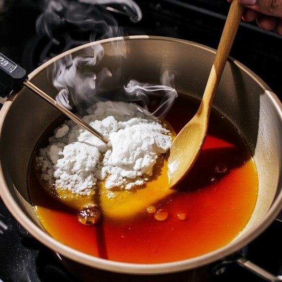 controlled temperature creates caramel