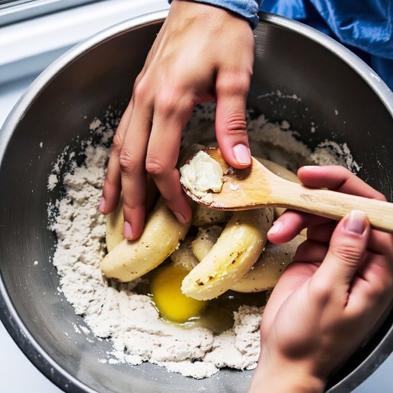 cream butter add bananas