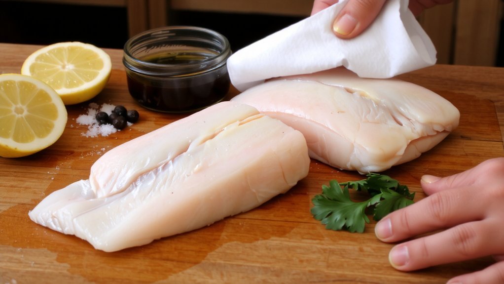 delicate fish fillet preparation