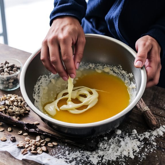 emulsify eggs trap air