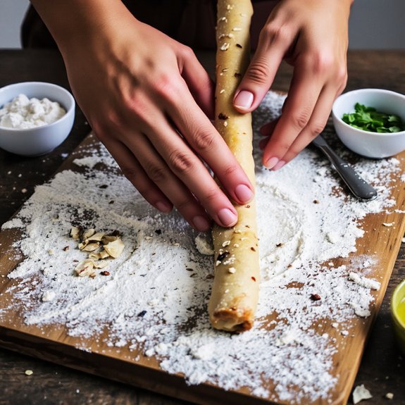 evenly portioned twisted seasoned