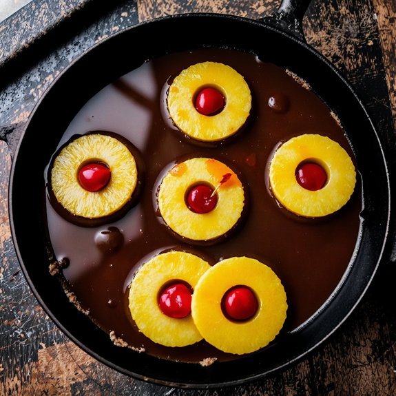 evenly spaced pineapple rings
