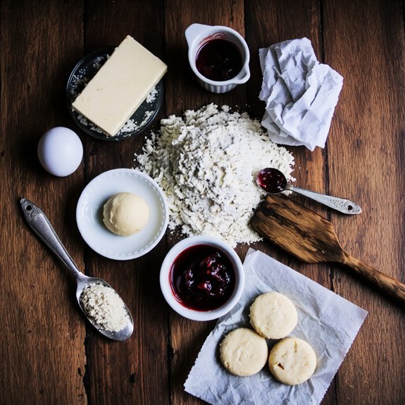 flour butter sugar jam