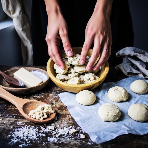 flour cream whisk combine