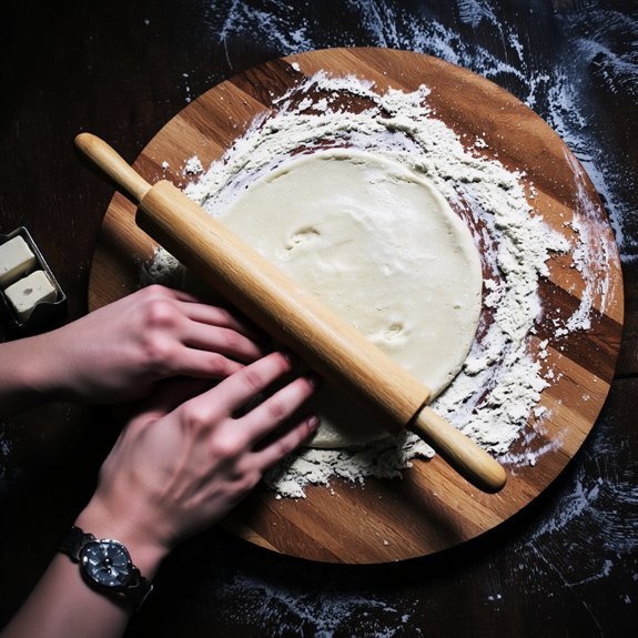 flour roll rotate uniform