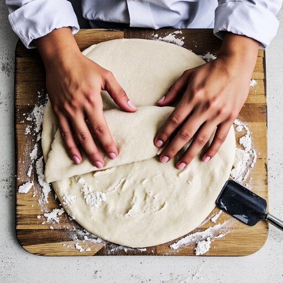 fold dough around butter