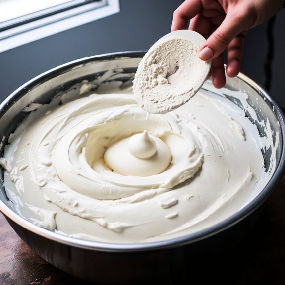 fold flour in quarters