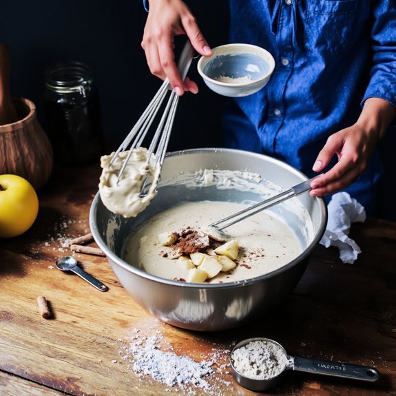 fold gently stop mixing