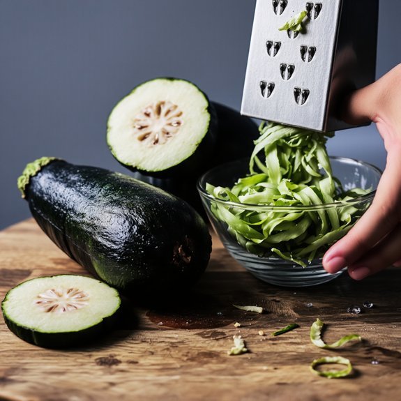 gently drain shredded zucchini