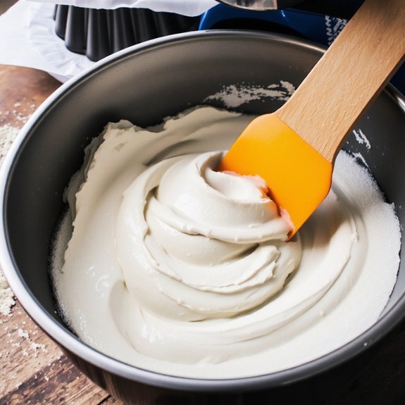 gently fold dry ingredients