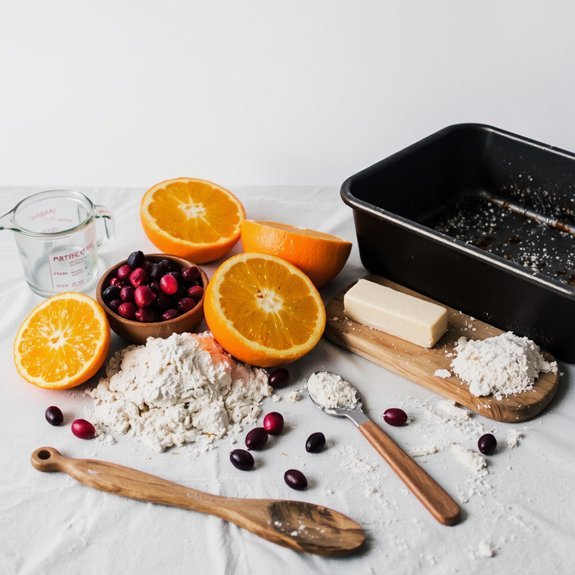 gently fold orange cranberry batter