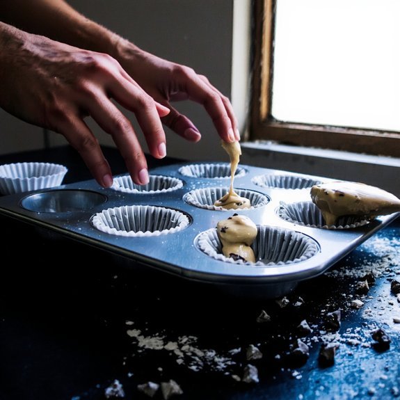 grease each muffin cup