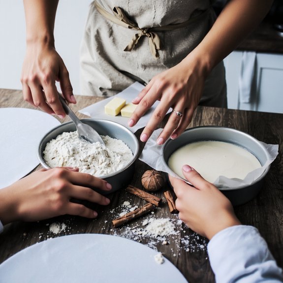 grease liberally flour parchment