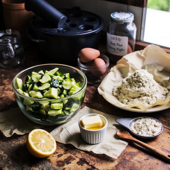 homemade zucchini muffin ingredients