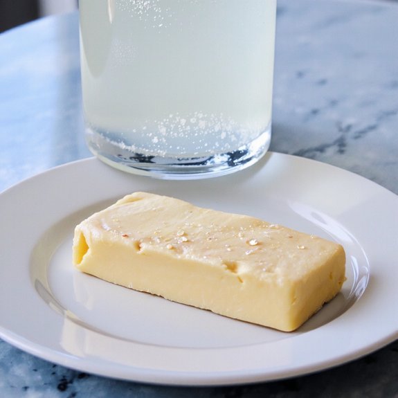 hot glass softens butter