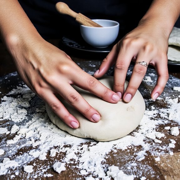 knead to develop gluten