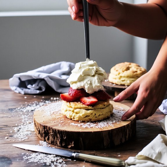 layered strawberry shortcake assembly