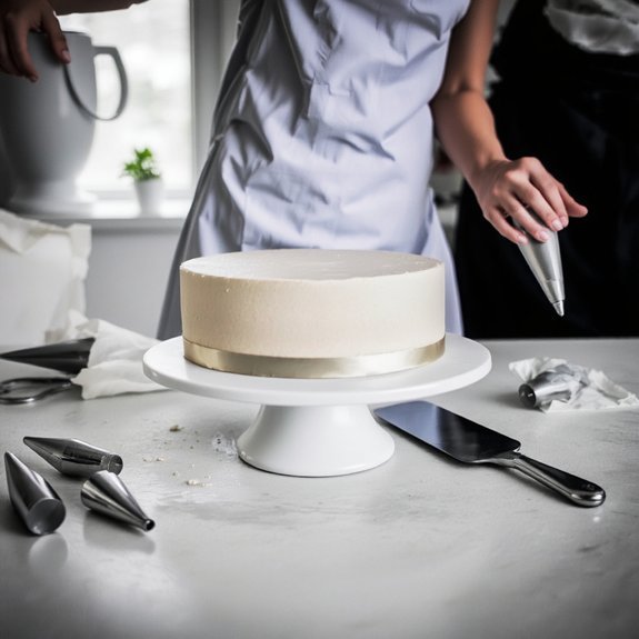 level crumb coated chilled cake