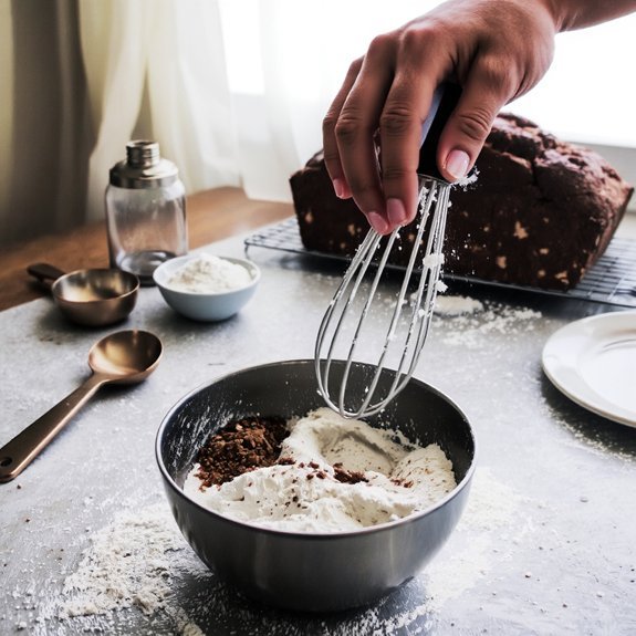 measure flour whisk spices