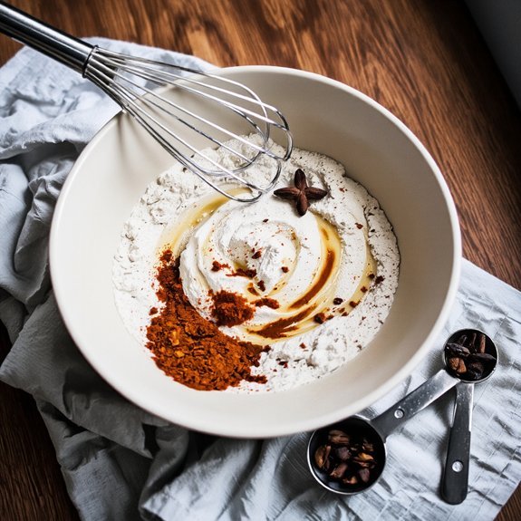 measure whisk combine evenly