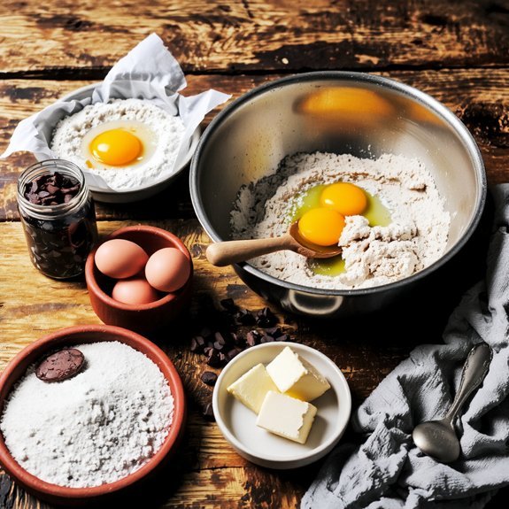 measured chocolate chip ingredients