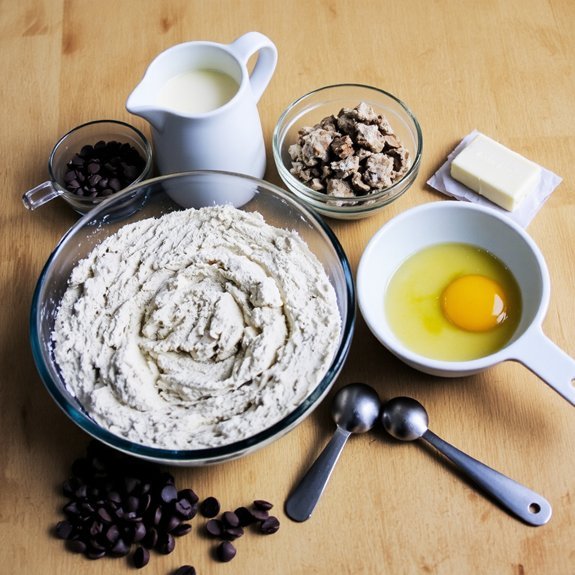 measured chocolate chip ingredients