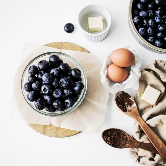 measured cold butter blueberries