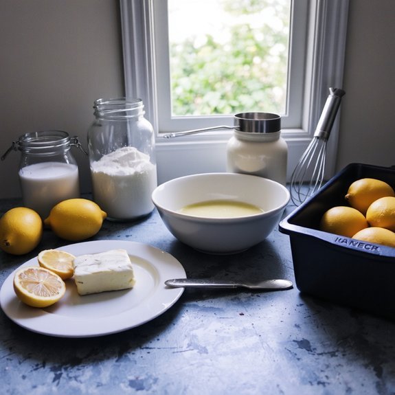 measured fresh lemon cake