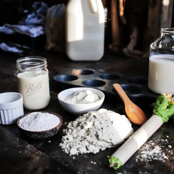 measured ingredients for cornbread