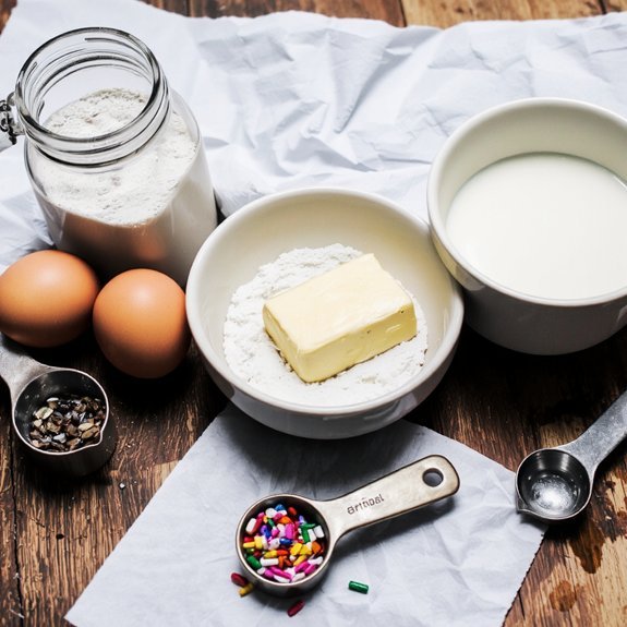 measured ingredients for funfetti