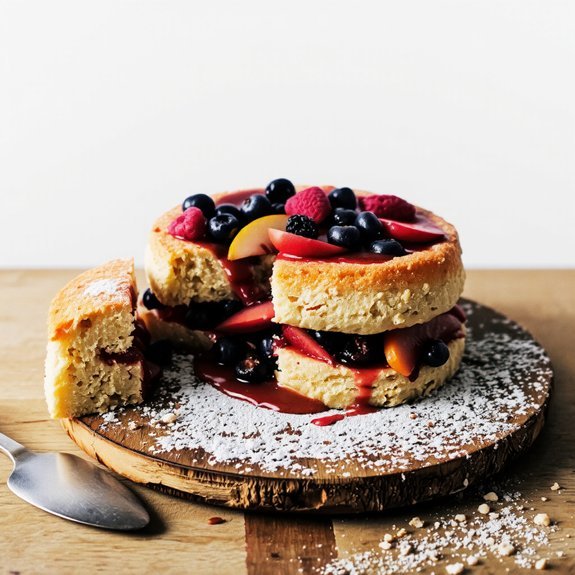 open crumb fruit sponge cake