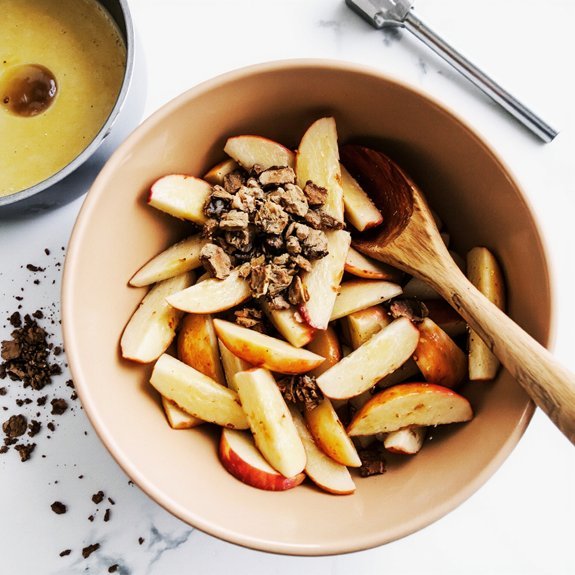 peeled quarter inch spiced apples