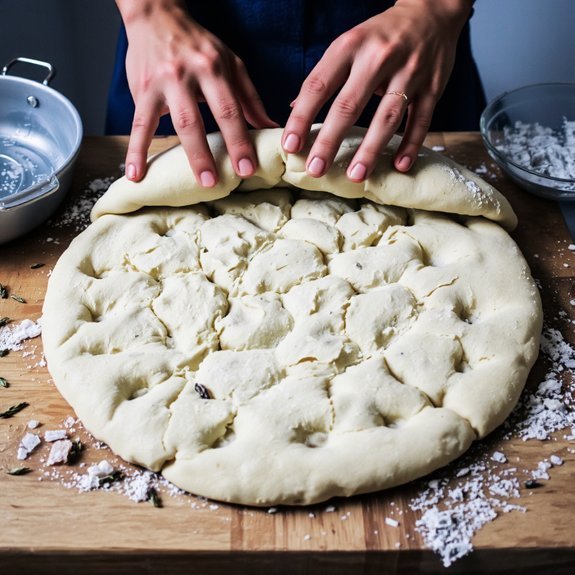 press half inch dimples evenly