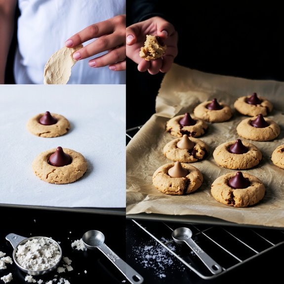 press kiss into cookies