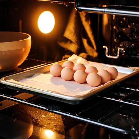 quick oven warmed eggs method