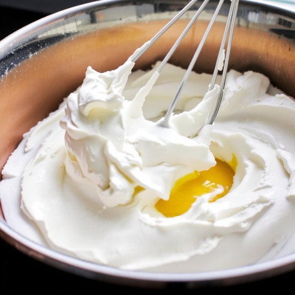 room temperature whites glossy peaks