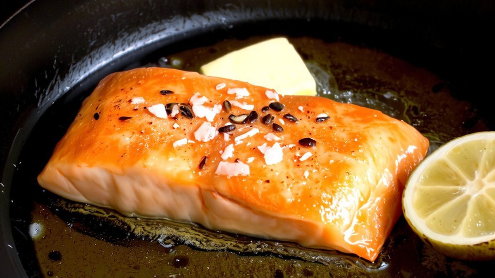 sear salmon skin side down