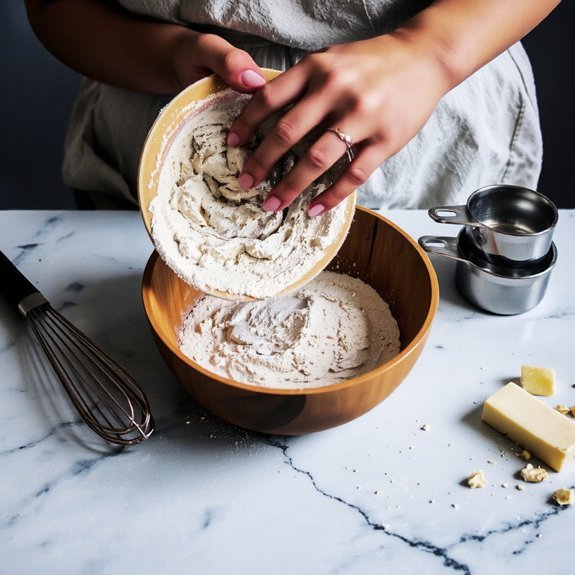 sift dry ingredients evenly