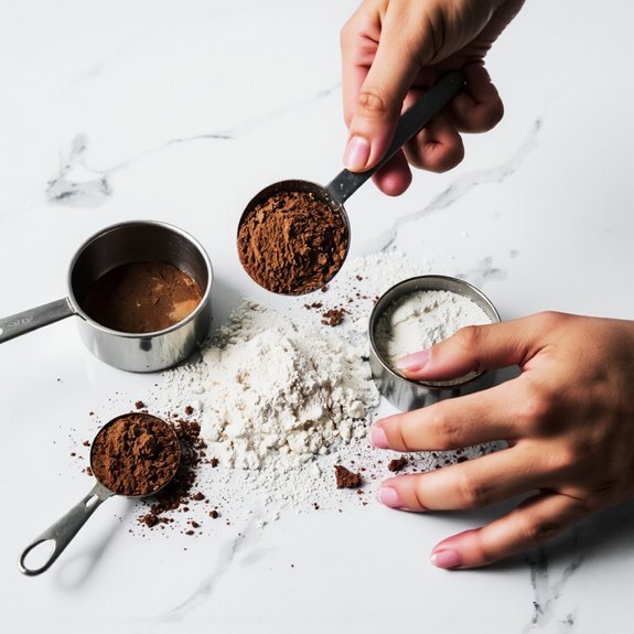sift measure whisk ingredients