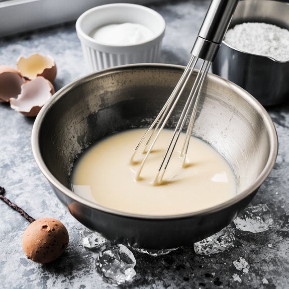 silky tempered egg custard