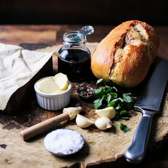 softened butter and garlic