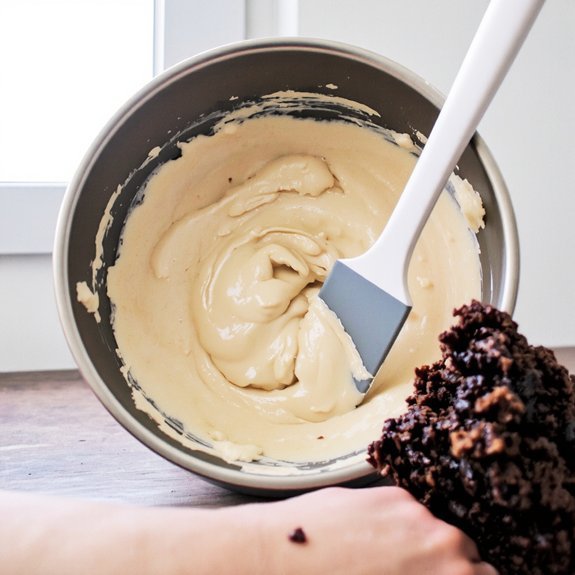 stir gently avoid overmixing