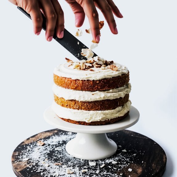 toasted coconut buttercream assembly