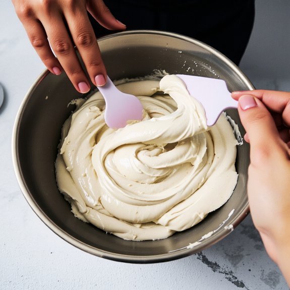 use spatula fold gently
