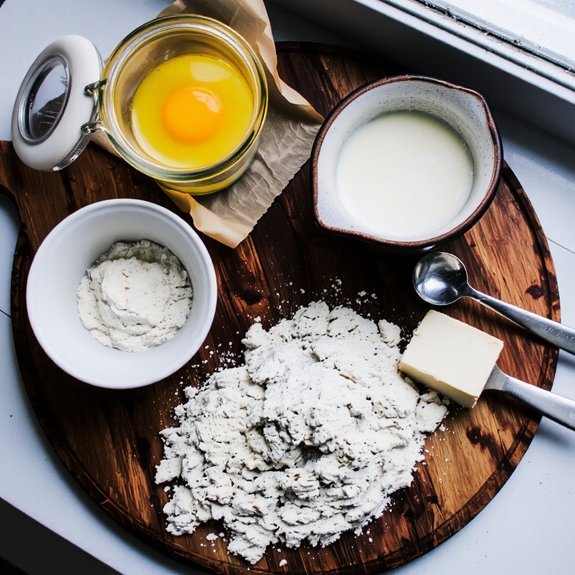 weigh flour 110 f water